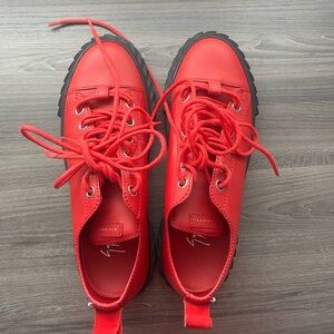 Giuseppe Zanotti Blabber Red Low Top Sneakers Mens Size 40/10 NEW